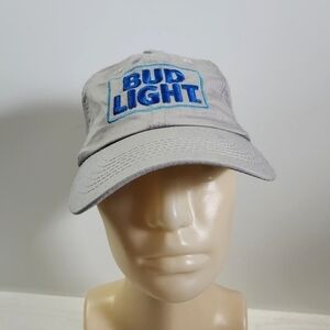 Bud light gray blue baseball hat cap unisex